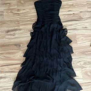 BCBGMaxAzria Black Strapless Layered Dress